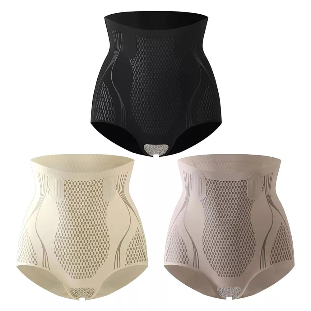 Tummy Control Underwear Body Shaper High Waisted Shaping Panties Ice Silk