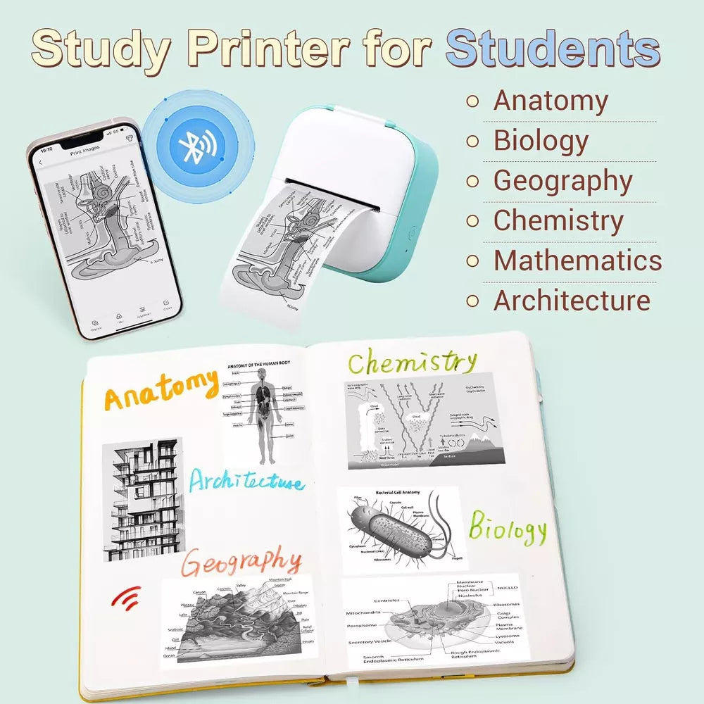 Phomemo Mini Pocket Thermal Printer Wireless Bluetooth Photo T02 or Label Paper