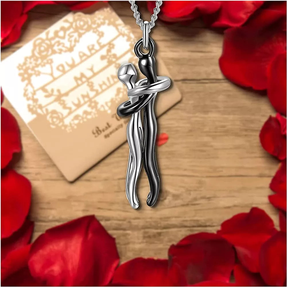 Lovers Necklace Show Your Love Affectionate Hug Necklace Couples Gifts Jewelry