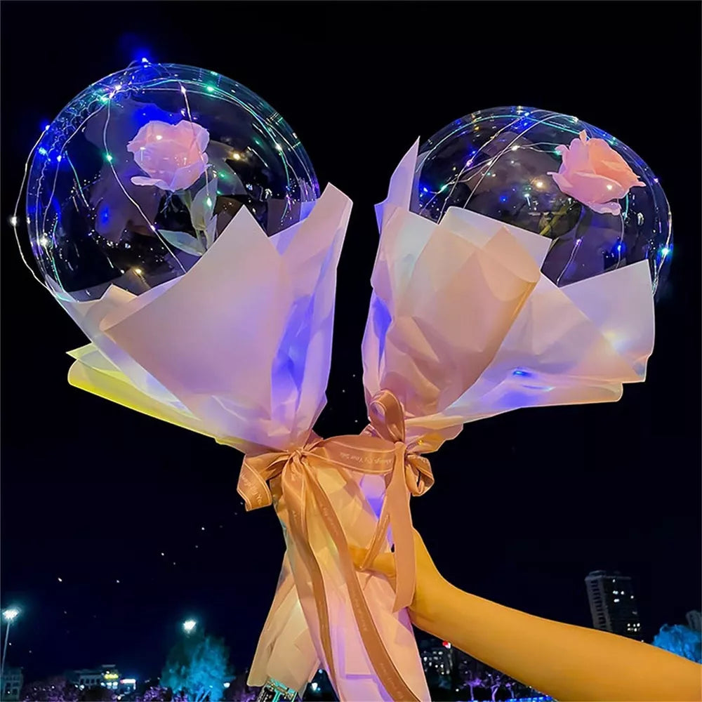 LED Light Up BoBo Balloons Clear Party Graduation Birthday Wedding Decoration