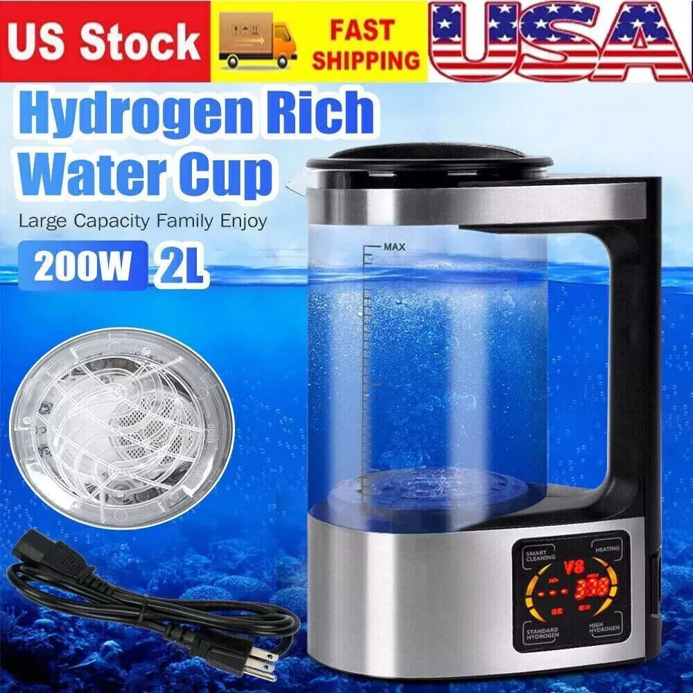 2L Electric Hydrogen Water Ionizer Generator Machine Water Generator US Plug