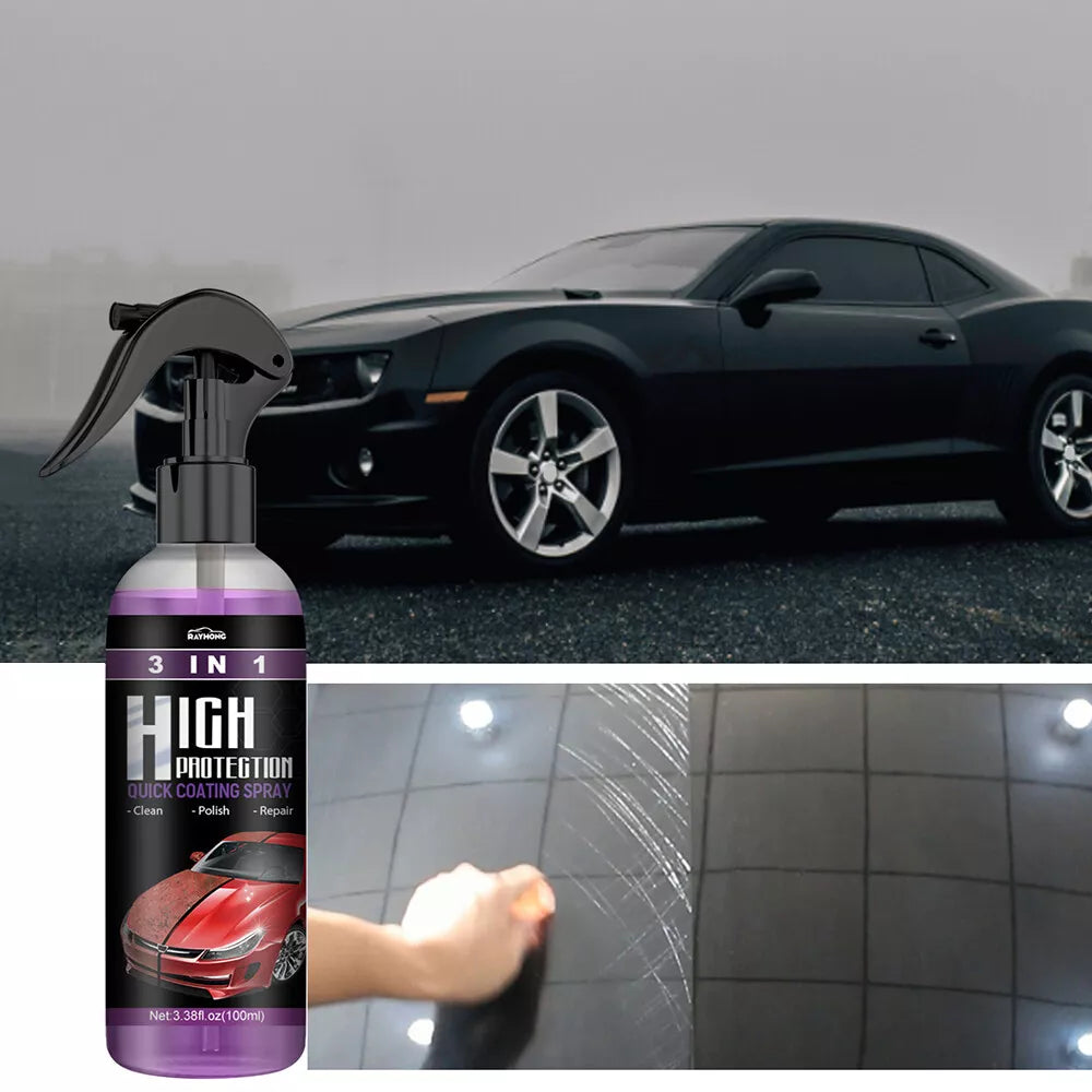 3-in-1 High Protection Quick Car Coat Ceramic Coating Spray Hydrophobic 100ml US