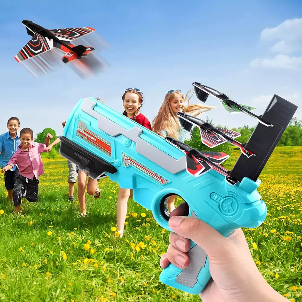 Airplane Launcher Airplane Toys For Kids Toy Plane Catapult Gun Shooting Outdoor