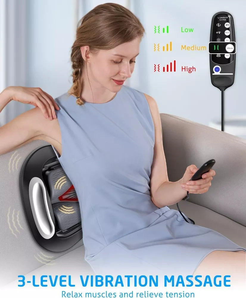 Lower Back Stretching Vibration Massager,Lumbar Traction,Adjustable Temperature