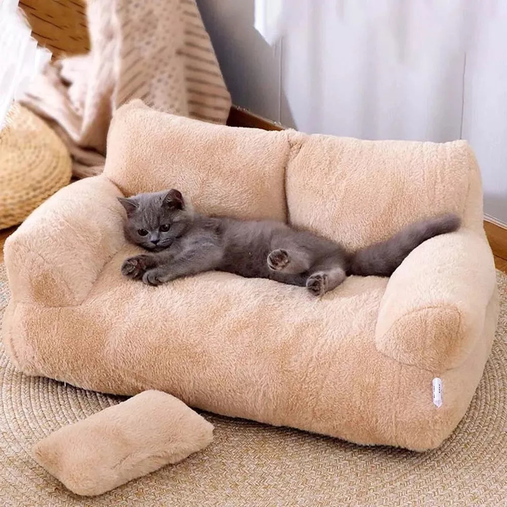 Luxury Cat Bed Sofa Winter Warm Plush Cat Nest Pet Bed for Small Medium Dogs