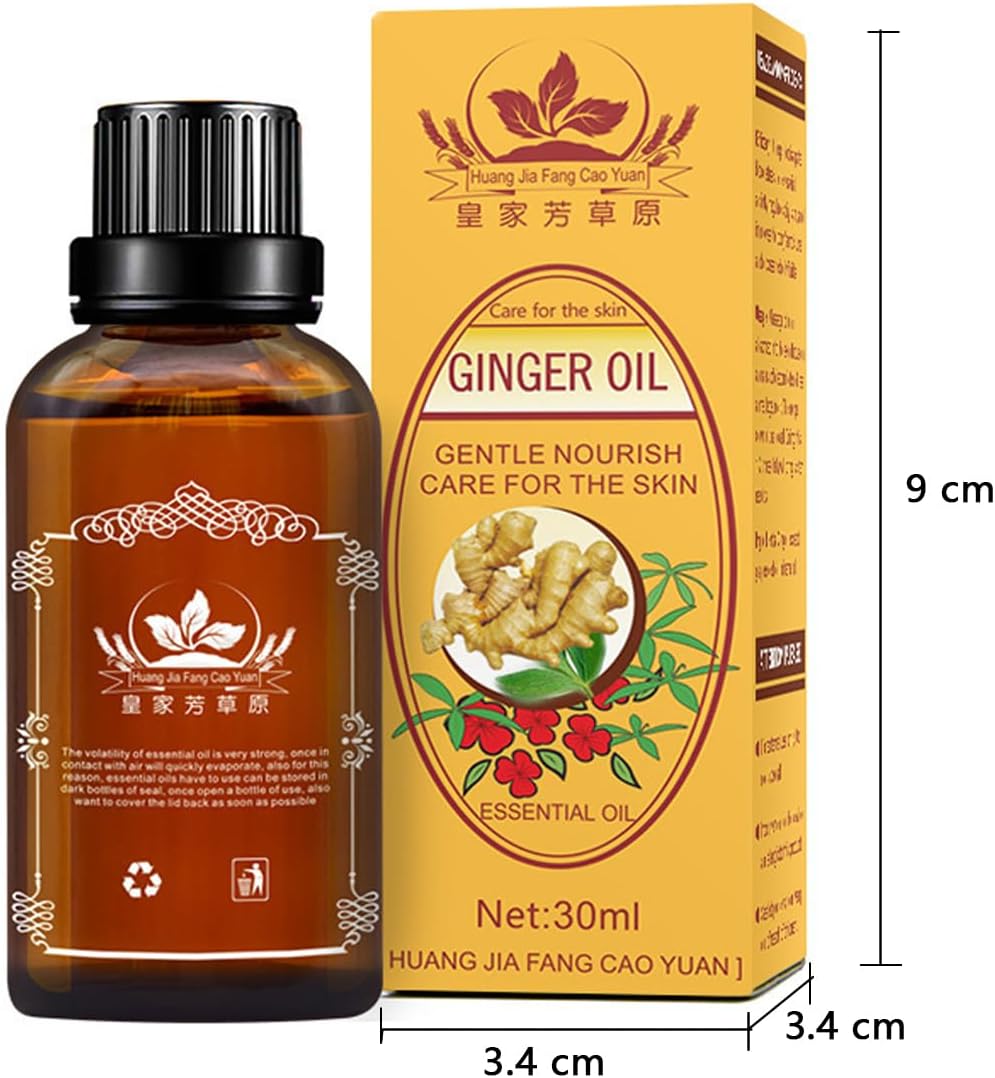 Natural Ginger Essential Oil Lymphatic Drainage Swelling Massage Relief Oil USA