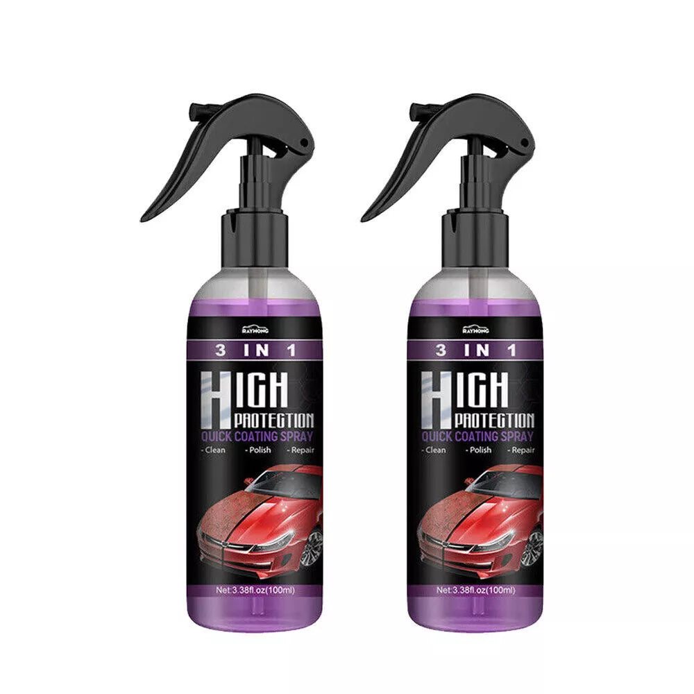 3-in-1 High Protection Quick Car Coat Ceramic Coating Spray Hydrophobic 100ml US