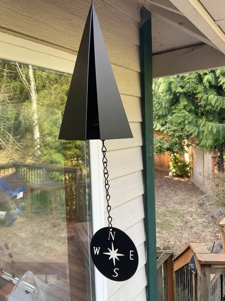 3 Tone Wind Chime Compass design Bell Wind Catcher Garden Barn Decor Gift