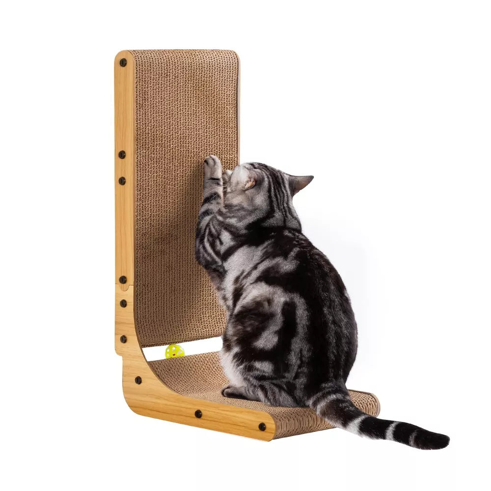 L Shape Cat Scratcher, 26.8 Inch Cat Scratchers for Indoor Cats, Protecting F...