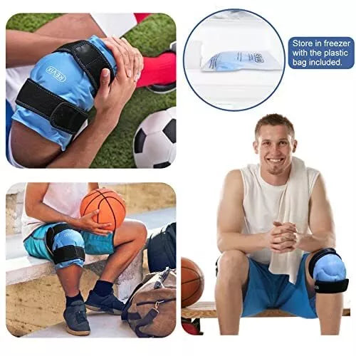 REVIX Ice Pack for Knee Pain Relief Reusable Gel Ice Wrap for Leg Injuries Swe