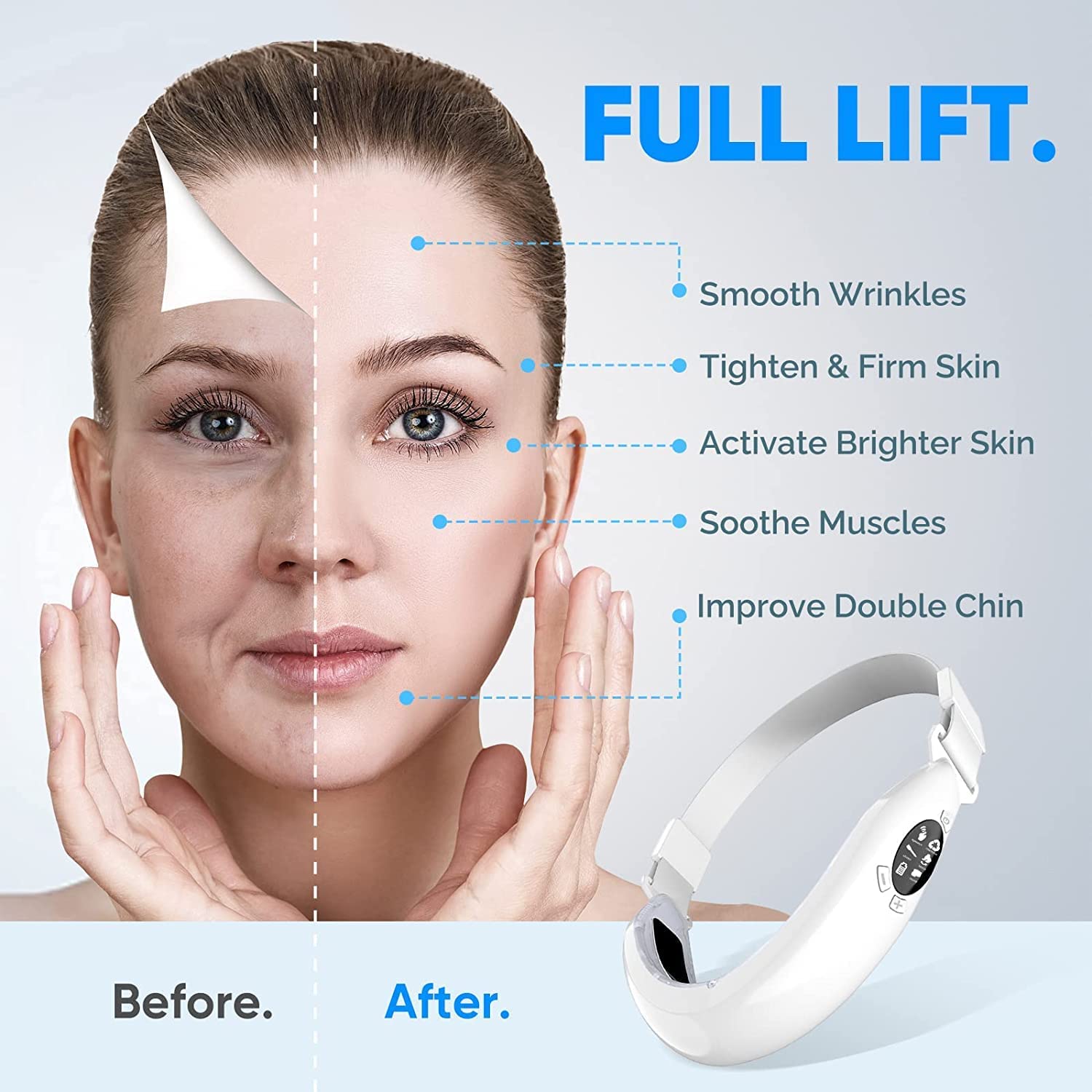 Double Chin Reducer Massager Lifting Facial Slimming Shaping Microcurrent Device