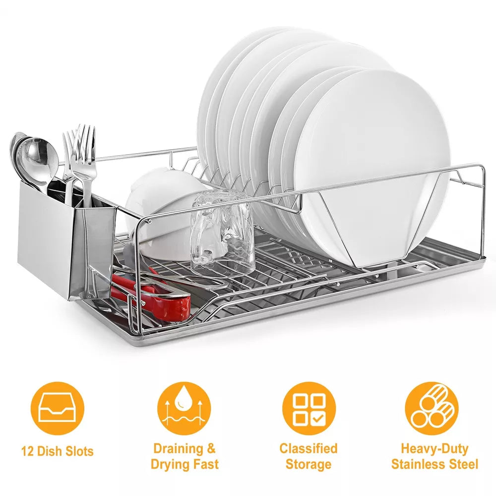 Stainless Steel Dish Drying Rack – Durable, Rust-Resistant & Spacious