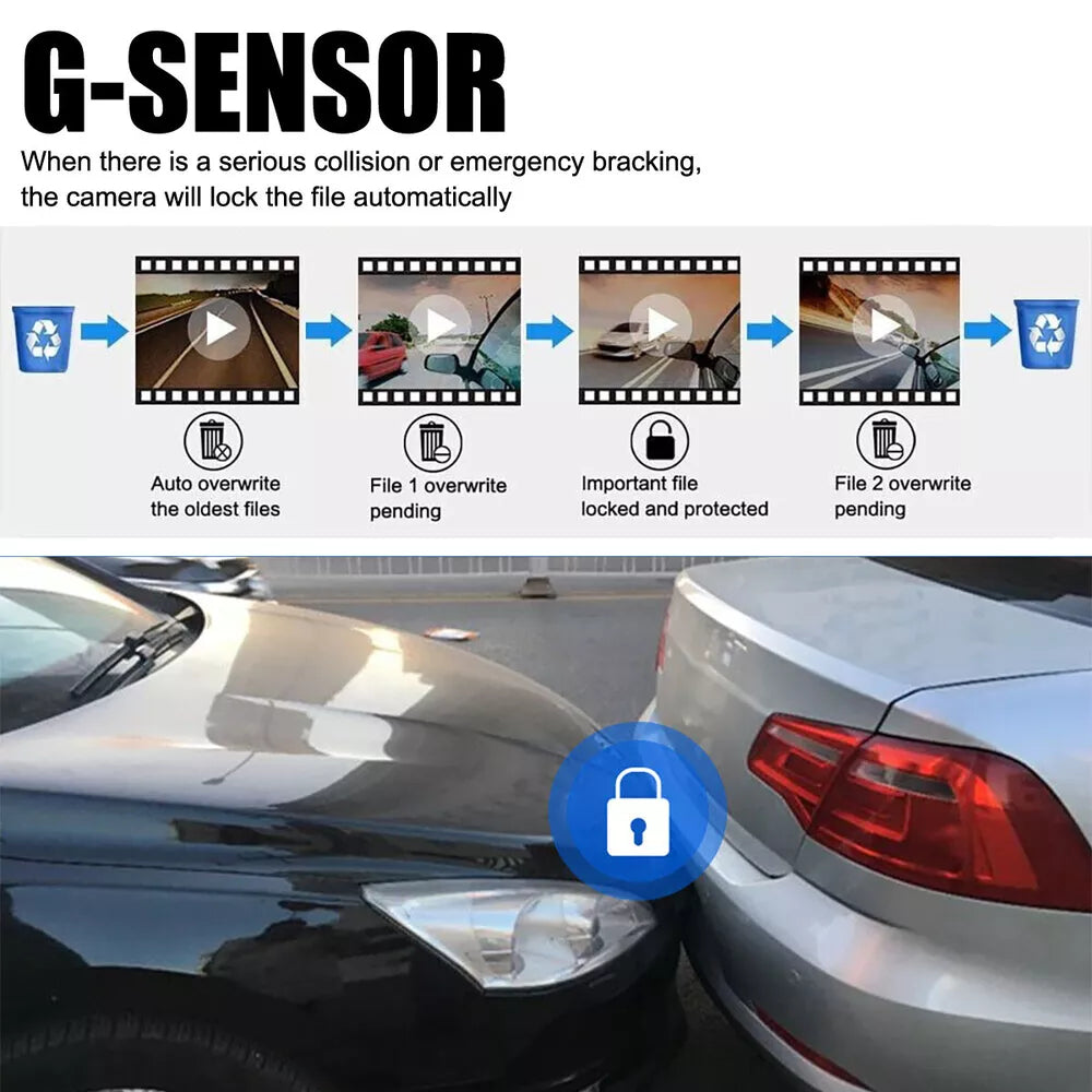 32G Wifi Dual Lens Dash Cam 1080P HD 170° Car DVR Recorder Car Camera G-sensor