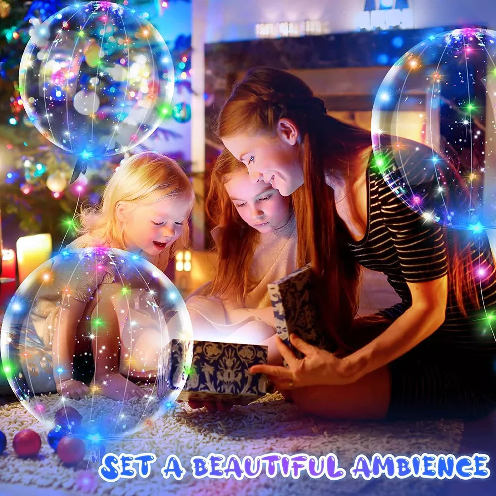 LED Light Up BoBo Balloons Clear Party Graduation Birthday Wedding Decoration