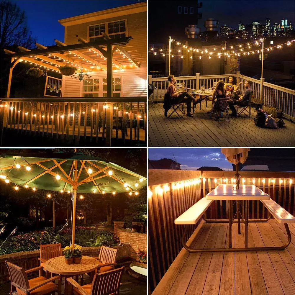 Outdoor String Lights For Patio Wedding Backyard Party Garden Porch Decoration