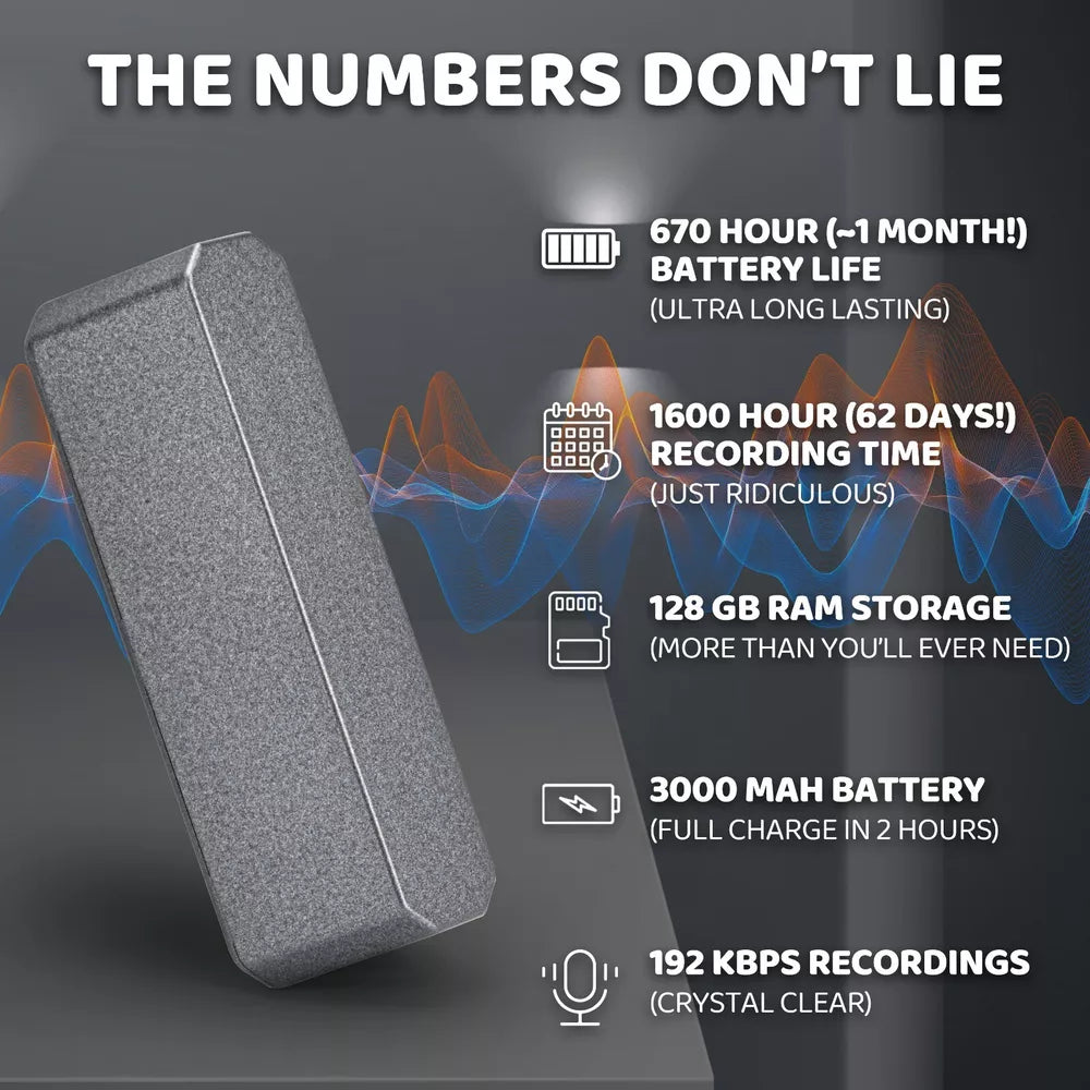 LONG-LASTING Hidden Voice Recorder | Magnetic Small Audio Recorder NEW