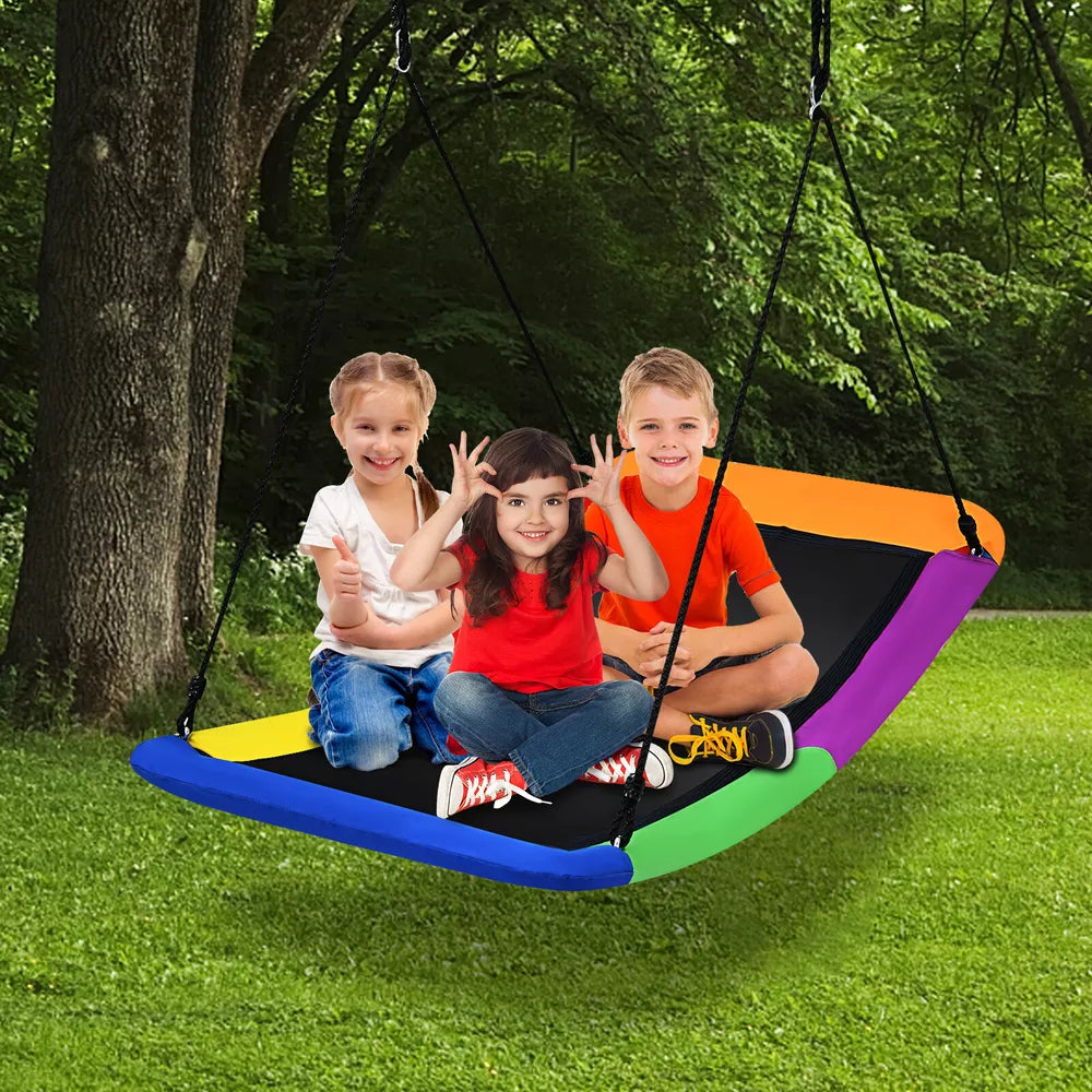 700lb Giant 60" Skycurve Platform Tree Swing for Kids and Adults Multi-Color