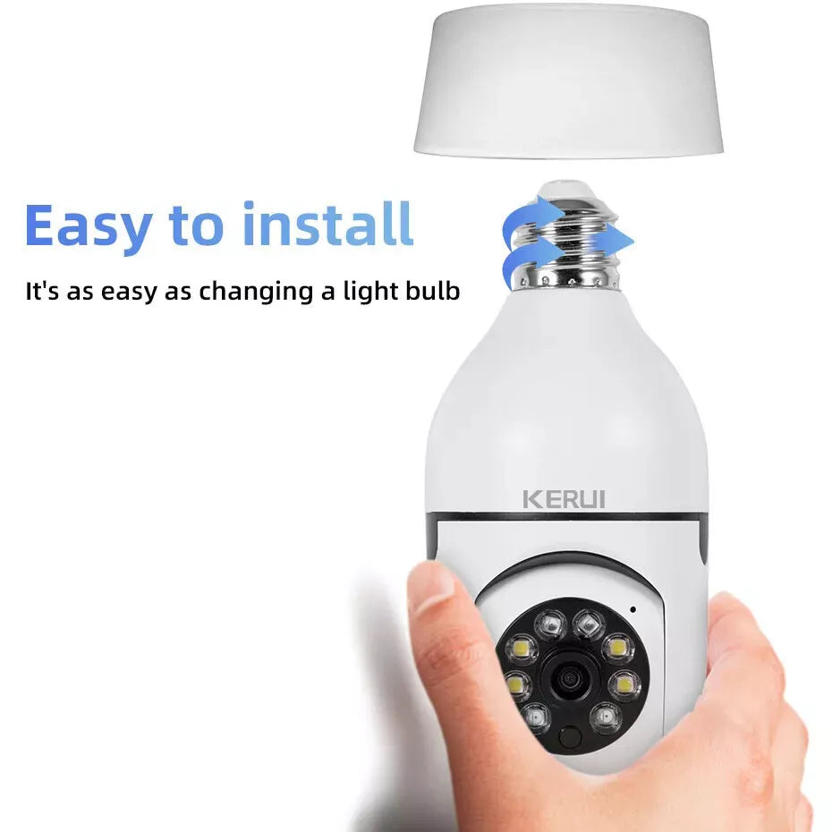 360° 1080P IP E27 Light Bulb Camera Wi-Fi IR Night Smart Home Wireless Security