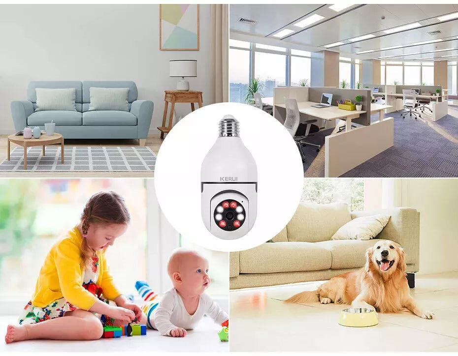 360° 1080P IP E27 Light Bulb Camera Wi-Fi IR Night Smart Home Wireless Security