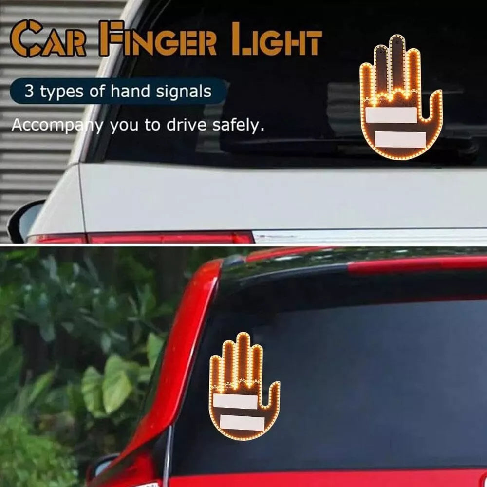 Xmas Gift Finger Gesture Light w/ Remote LED Car Back Window Sign Hand Light US