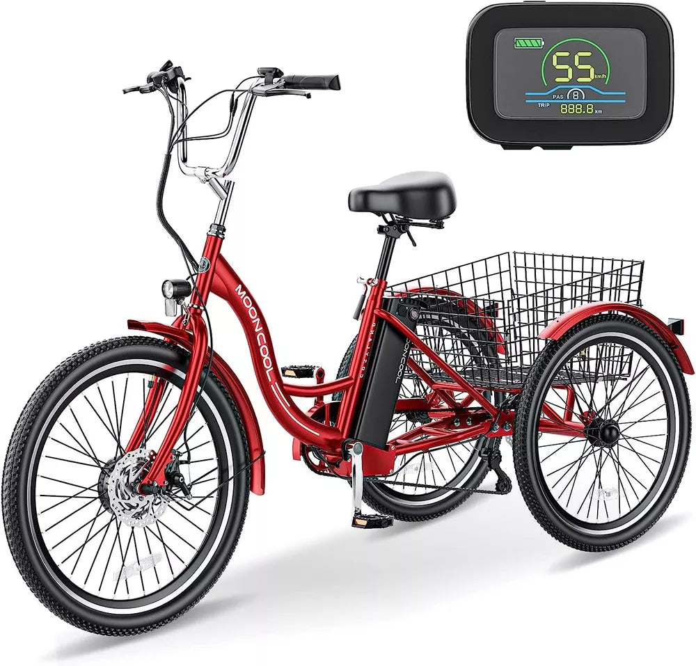 Electric Tricycle Adult Electric Bicycles, 350W 36V Trike 24/26 inch 7 Speeds