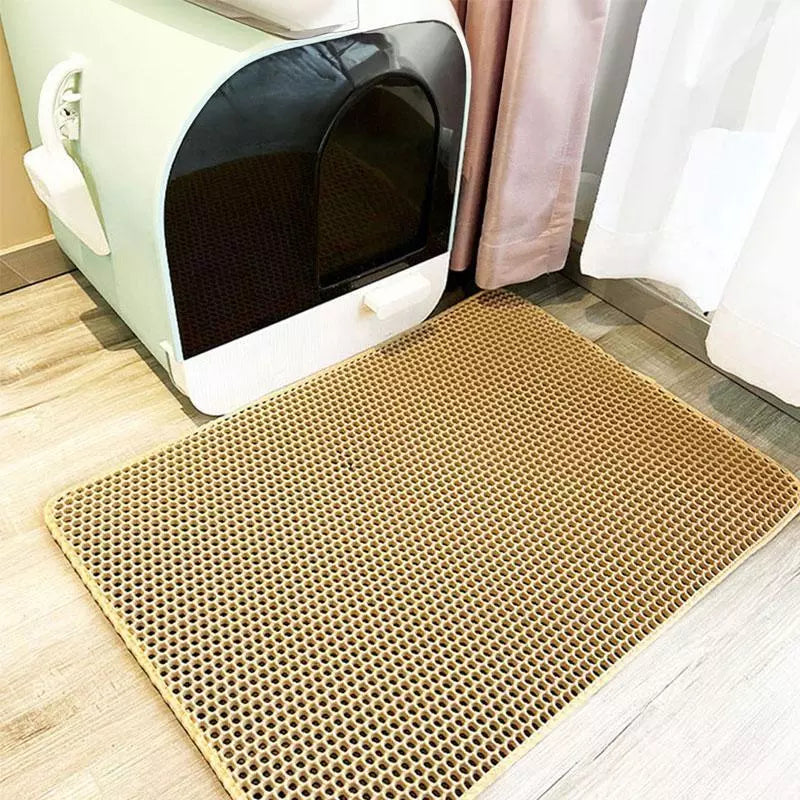 Pet Cat Litter Mat Waterproof Double Layer Litter Trapping Pet Litter Box Mat