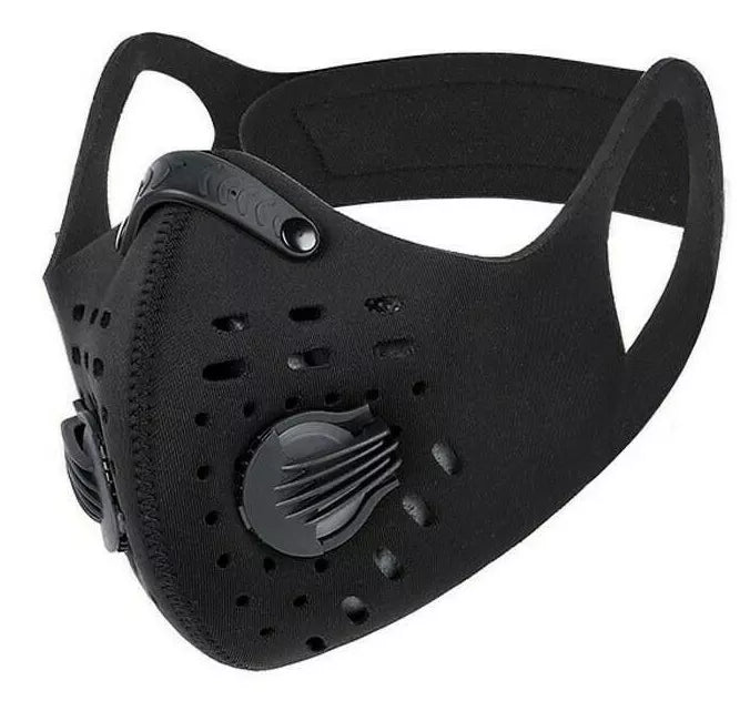 3 Pcs Black Reusable Outdoor Sports Face Mask Cover Air Valves Neoprene W/Filter
