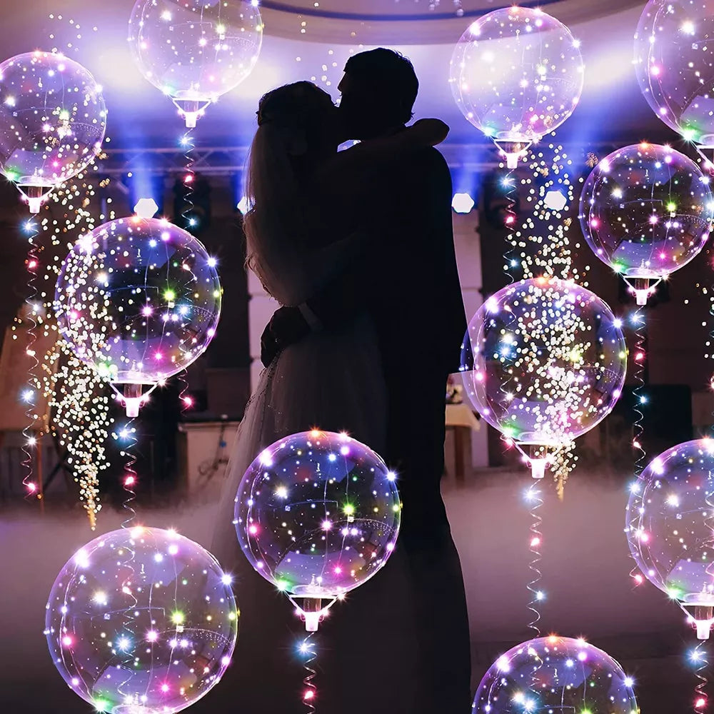 LED Light Up BoBo Balloons Clear Party Graduation Birthday Wedding Decoration