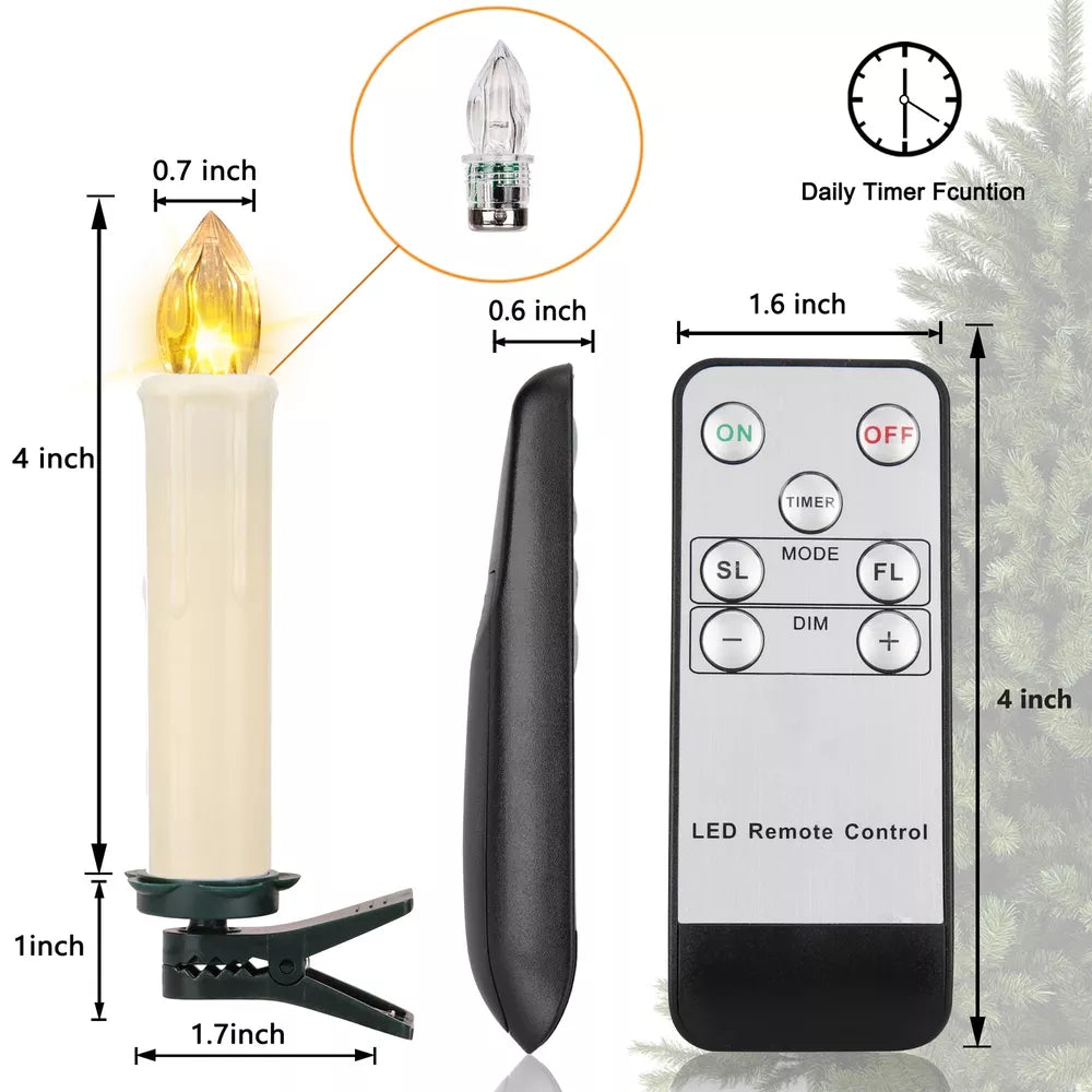 10 PCS LED Window Flameless Taper Candle, Battery Operated Christmas Tree Can...