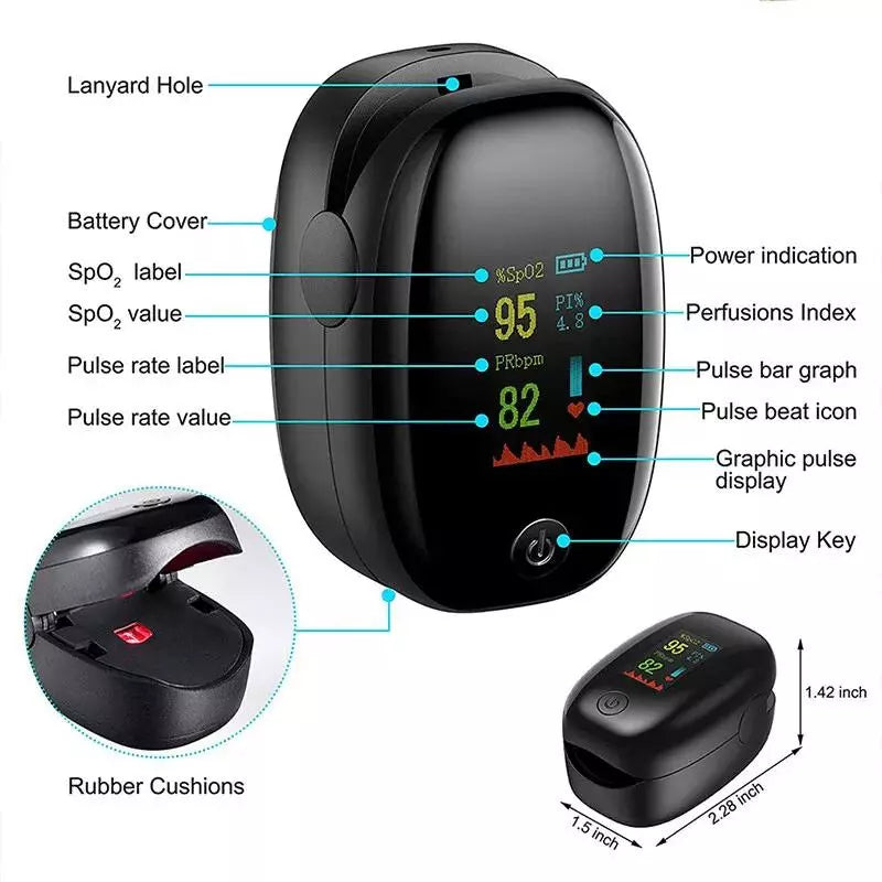 Finger Tip Pulse Oximeter Blood Oxygen meter SpO2 Heart Rate Monitor Saturation