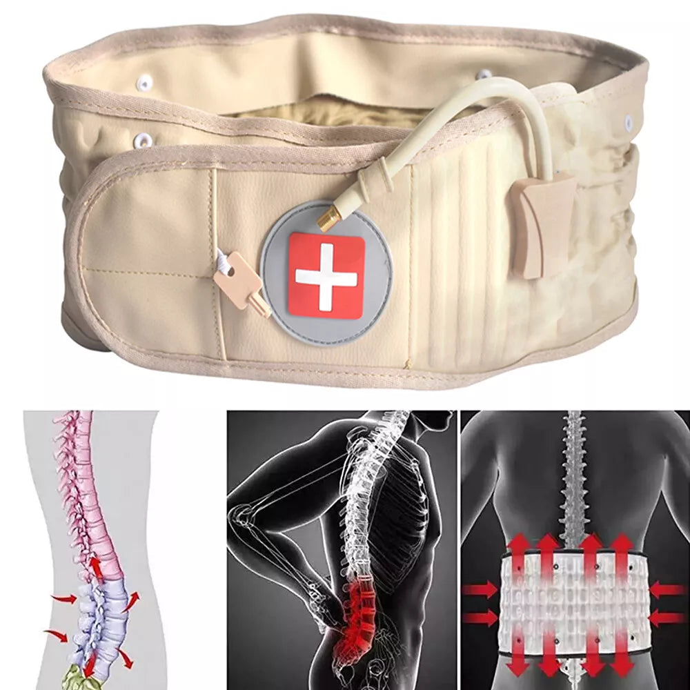 Inflatable Decompression Belt Back Brace Lumbar Support Pain Relief with Pump US