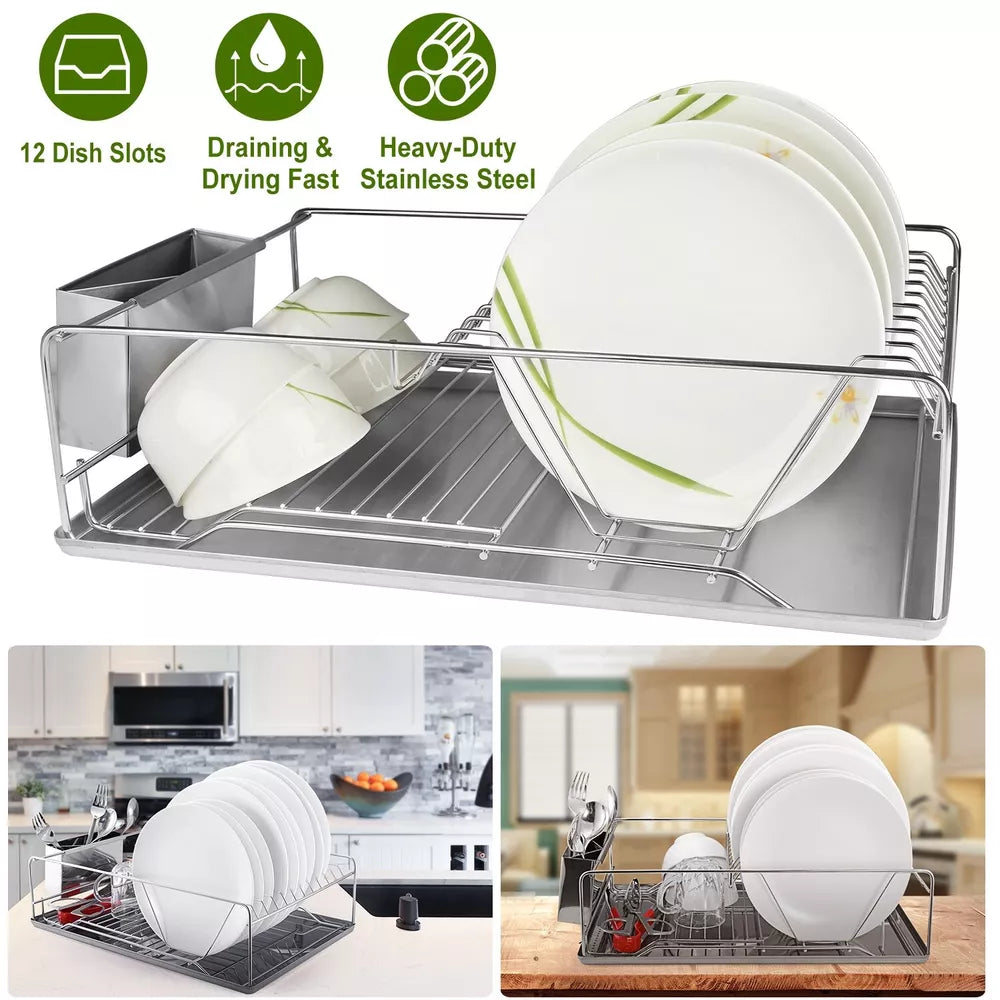 Stainless Steel Dish Drying Rack – Durable, Rust-Resistant & Spacious