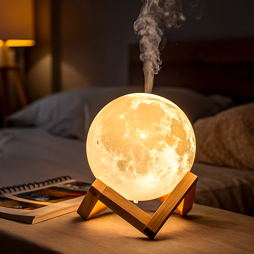 Moon Ultrasonic Air Humidifier – 3-in-1 Night Light, Diffuser & Humidifier