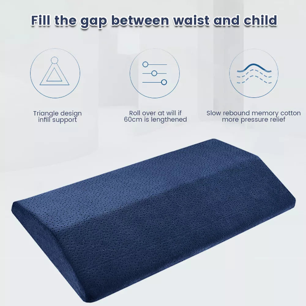 Lumbar Support Pillow Memory Foam Lengthen Back Support Pillow Sleeping Pain☽