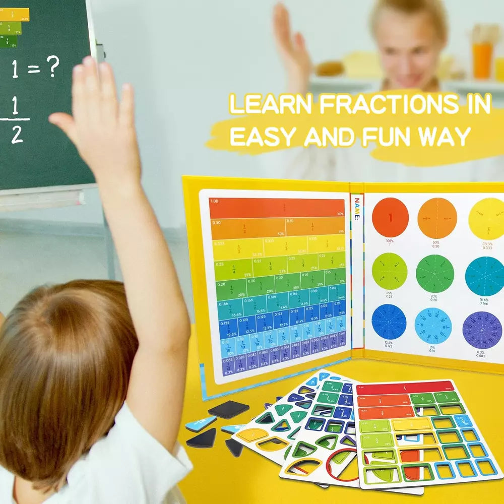 Magnetic Educational Fraction for Kids, Magnet Montessori Fraction Puzzle, Math