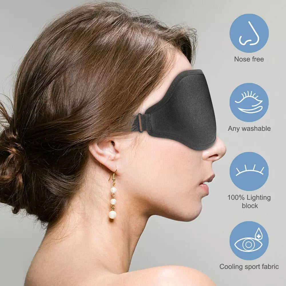 3D Travel Silk Eye Mask Sleeping Soft Padded Shade Cover Rest Relax Blindfold