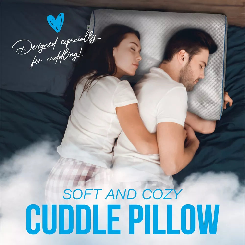 Mars Wellness Memory Foam Cuddle Pillow - Ergonomic Anti Pressure Couples Pillow