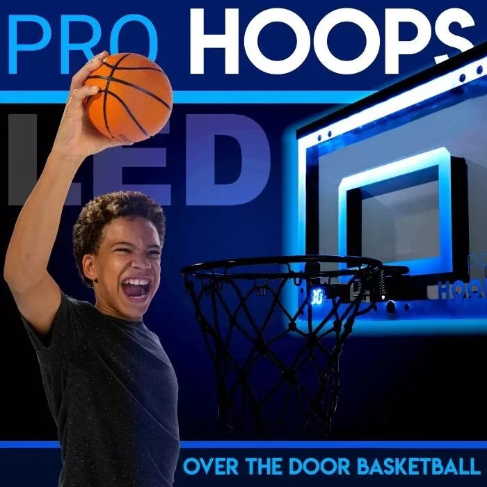 17.75" x 12" Over The Door Mini LED Scoring Basketball Hoop - Slam Dunk Approved