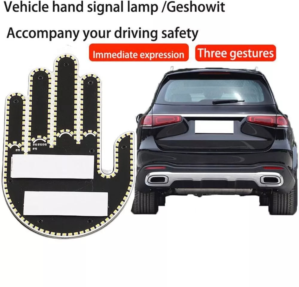 Xmas Gift Finger Gesture Light w/ Remote LED Car Back Window Sign Hand Light US