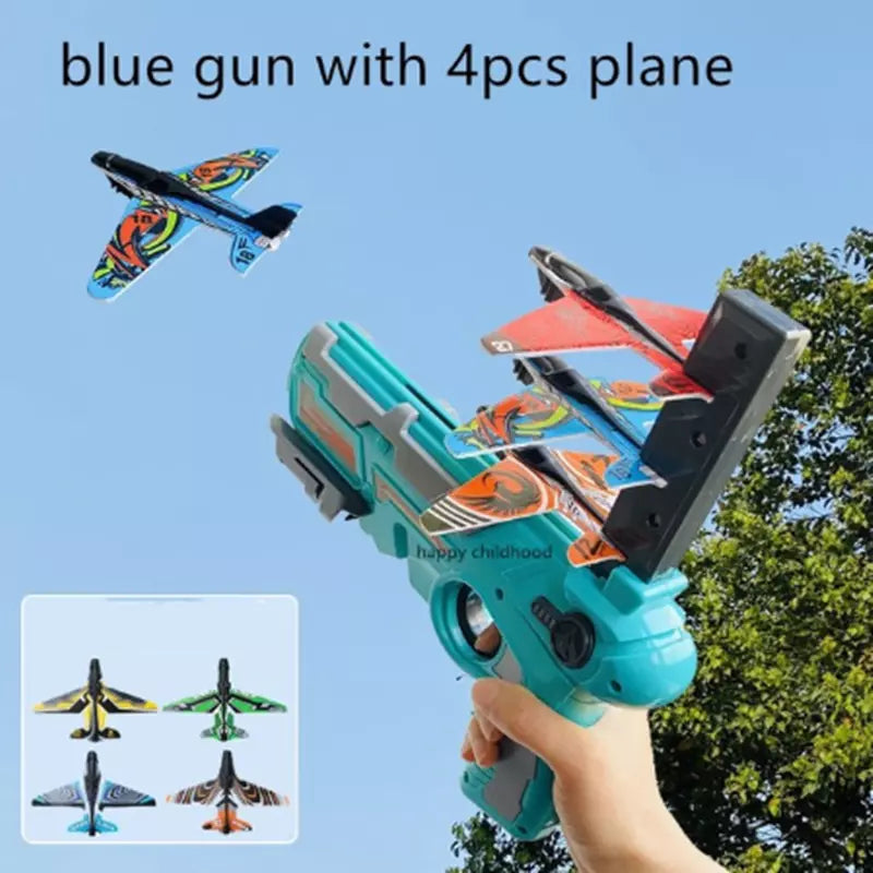 Airplane Launcher Airplane Toys For Kids Toy Plane Catapult Gun Shooting Outdoor