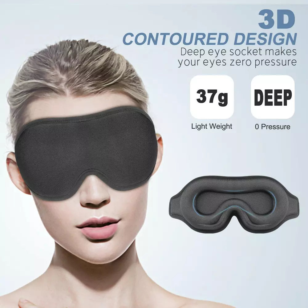 3D Travel Silk Eye Mask Sleeping Soft Padded Shade Cover Rest Relax Blindfold