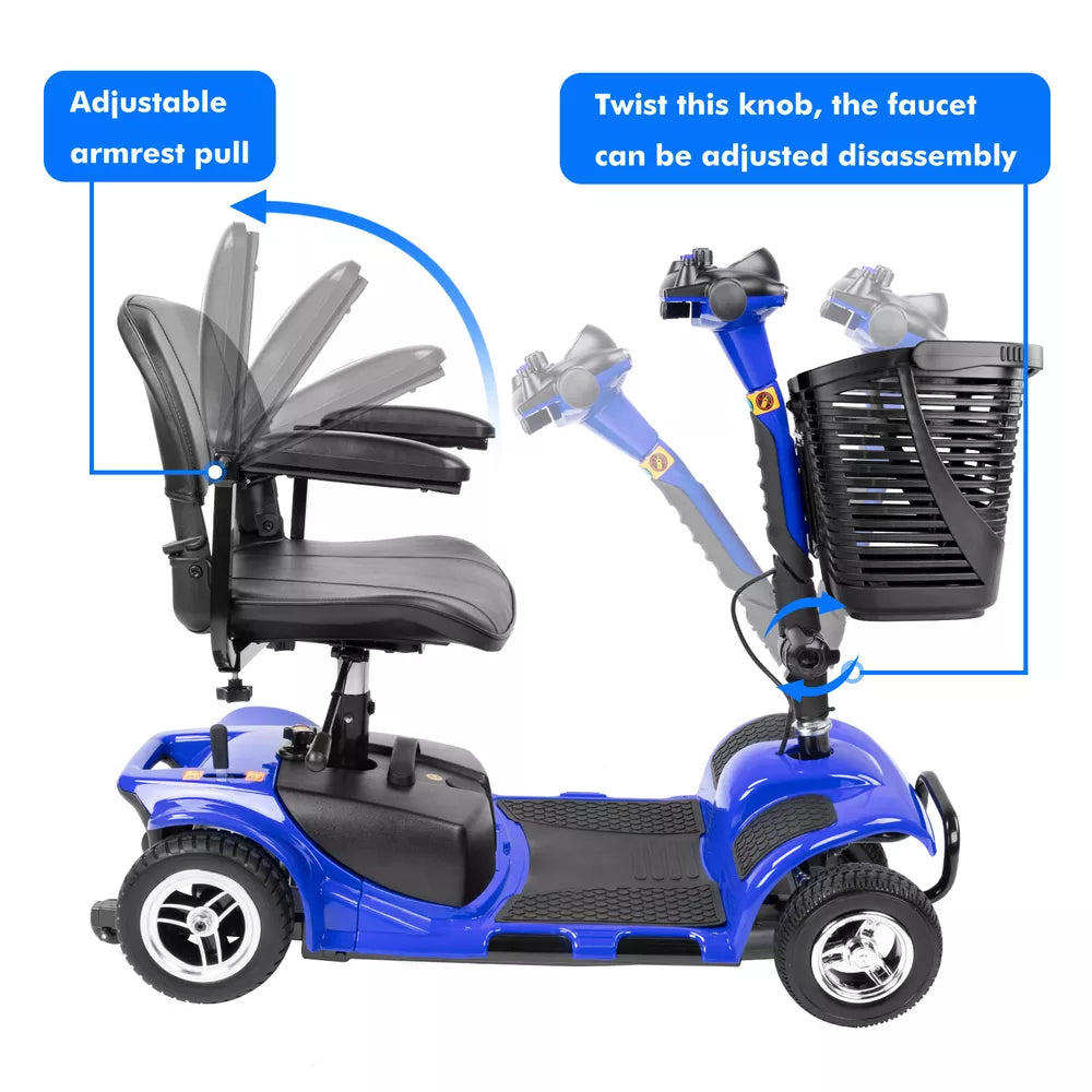 4 Wheels Mobility Scooter 200W Power Electric Wheelchairs Heavy Duty Seniors New