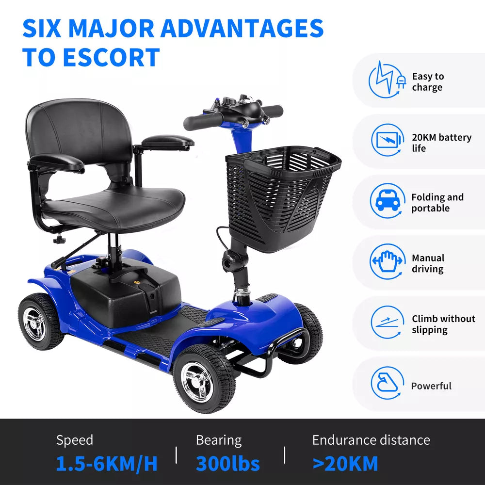 4 Wheels Mobility Scooter 200W Power Electric Wheelchairs Heavy Duty Seniors New