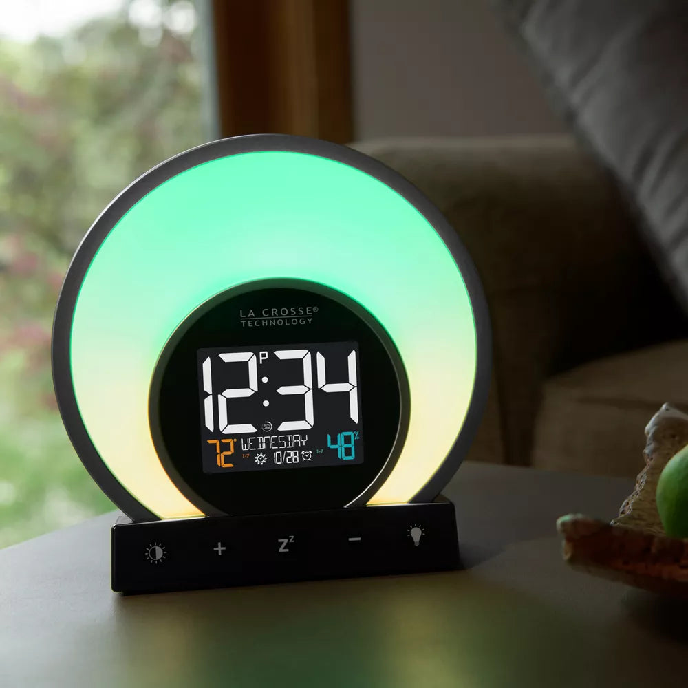 C79141 La Crosse Technology Soluna Mood Light Digital Alarm Clock with USB Port