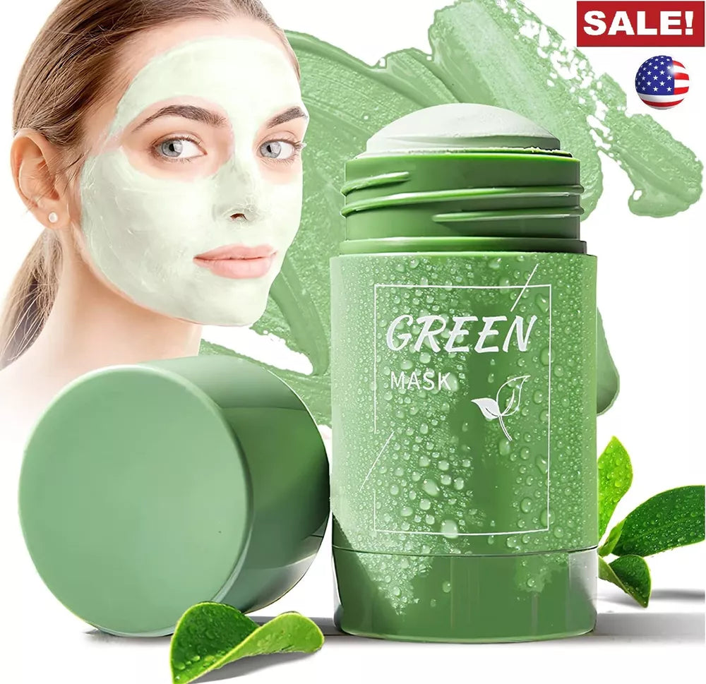 Green Tea Clay Mask Stick Purifying Facial Deep Cleansing Blackhead Acne Remover