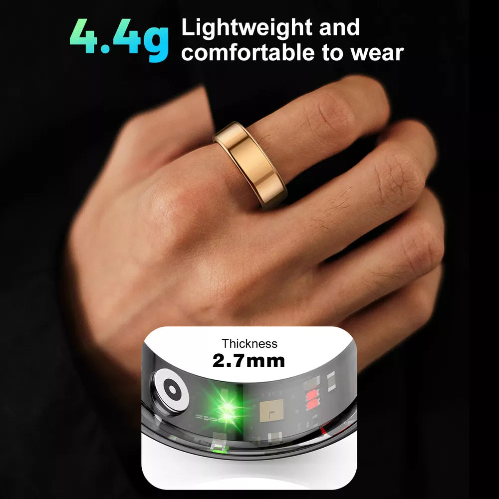 Smart Ring Health Waterproof Finger Rings Monitor Heart Rate Fitness Tracker