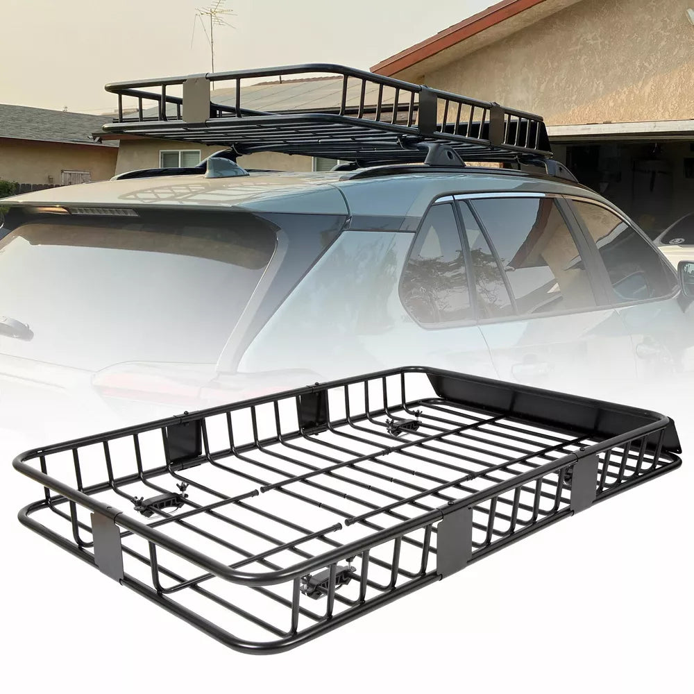 500 lbs 64'' Universal Roof Rack Cargo SUV Top Luggage Carrier Basket Holder