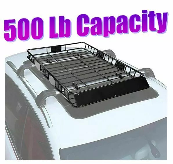 500 lbs 64'' Universal Roof Rack Cargo SUV Top Luggage Carrier Basket Holder