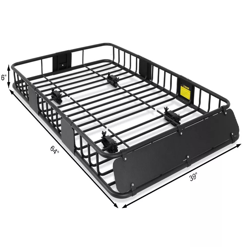 500 lbs 64'' Universal Roof Rack Cargo SUV Top Luggage Carrier Basket Holder