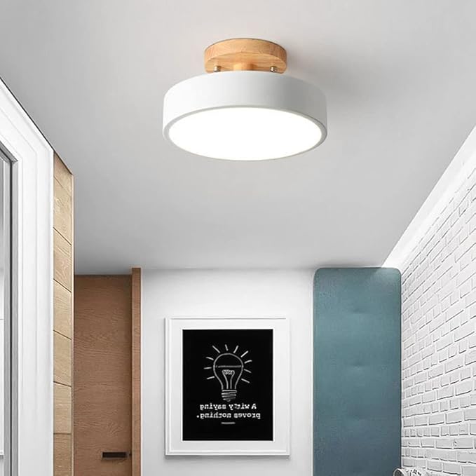 Nordic Log Round LED Semi-Flush Mount Ceiling Light